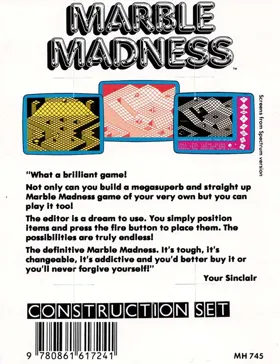 Marble Madness Construction Set (UK) (1986) box cover back